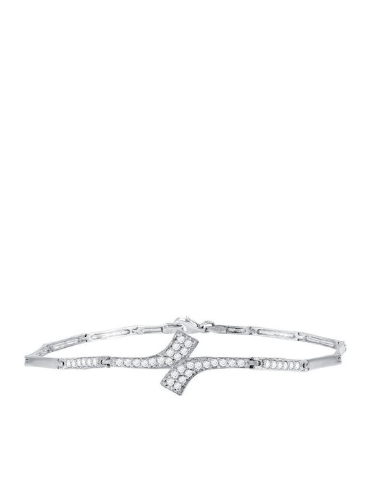 Kiriakos Gofas Set with Necklace , Earrings & Ring from White Gold 14K with Stones