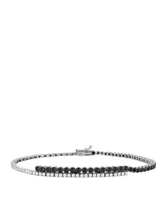 Kiriakos Gofas Set with Necklace , Earrings & Bracelet from White Gold 14K