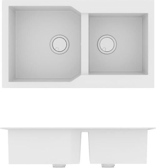 Sanitec Ultra Granite 804 Ένθετος Αριστερός από Συνθετικό Γρανίτη Μ86xΠ50cm
