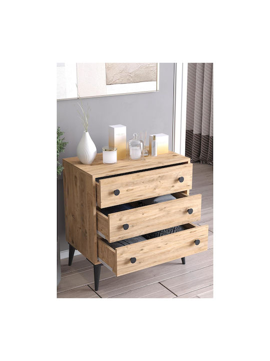 Amari Wooden Chest of Drawers with 3 Drawers 72x43x79cm