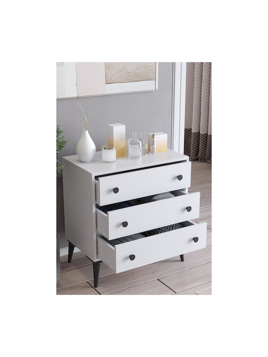 Comoda pentru Dormitor Amari cu 3 sertare Albă 72x43x79buc