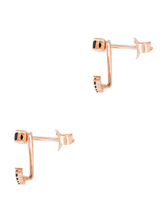 Kiriakos Gofas Ohrringe aus Rosa Gold mit Steinen