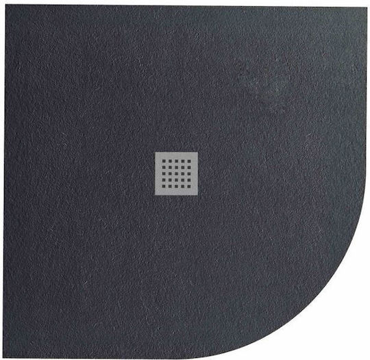 Karag Pietra Ημικυκλική Ντουζιέρα Τεχνητής Πέτρας 90x90cm Semi Ardesia