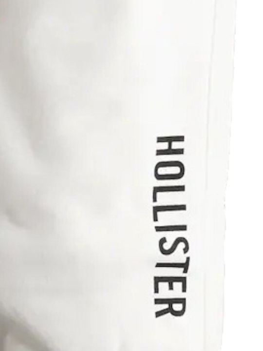 Hollister Παντελόνι Φόρμας με Λάστιχο Λευκό