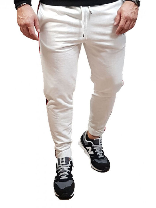 Sweatpants with Elastic White