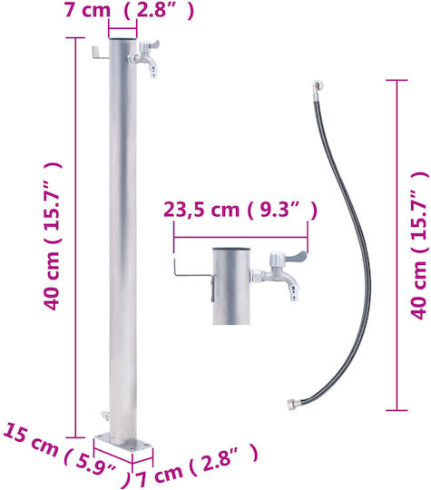 vidaXL Decorațiune Robinet de Grădină din Oțel Inoxidabil 364500