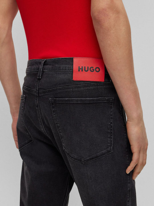 708 Ανδρικό Παντελόνι Τζιν με Slim Straight Εφαρμογή Γκρι