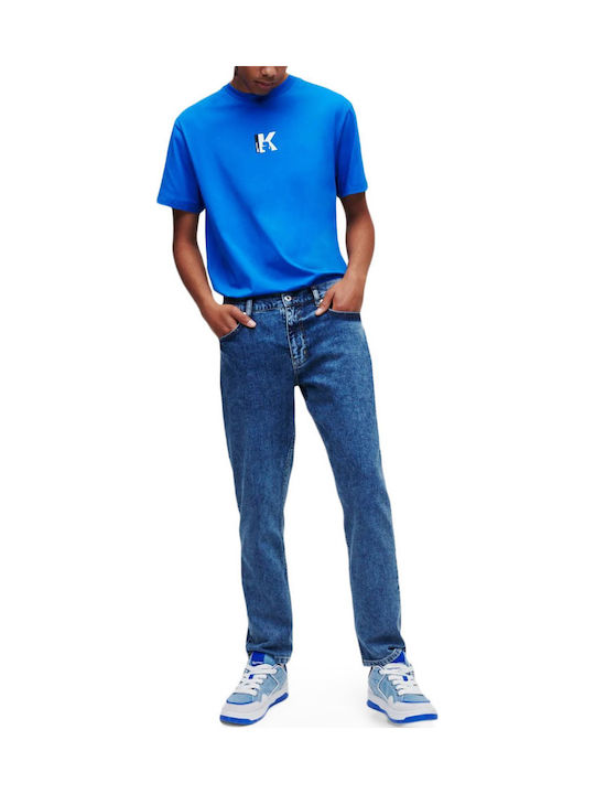 Men's Jeans Pants with Regular Tapered Fit Blue