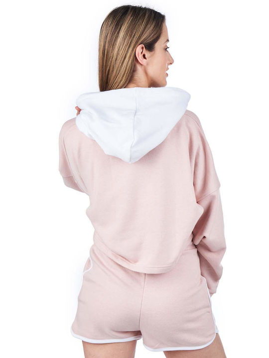 Alpha Industries Women's Cropped Hooded Sweatshirt Pink