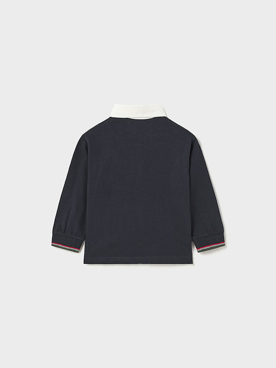 Mayoral Kids Polo Long Sleeve Navy Blue