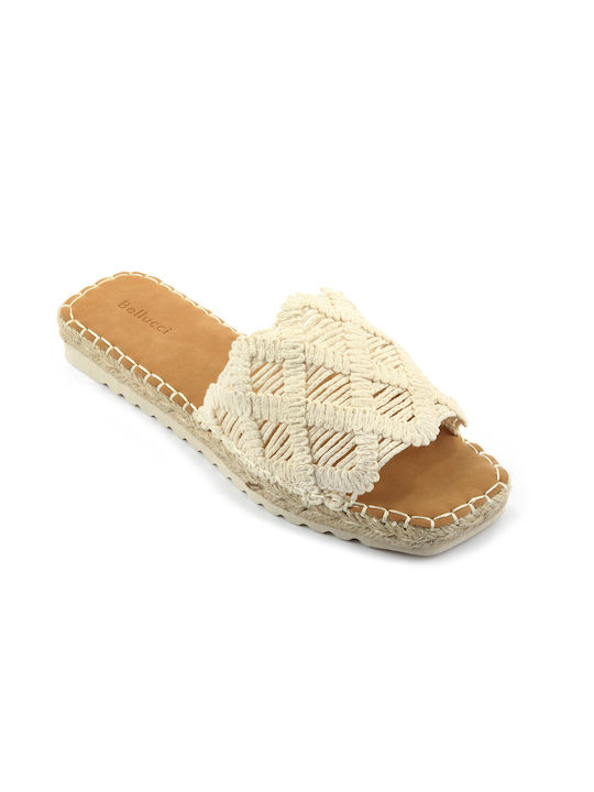 Fshoes Women's Flat Sandals in Beige Color