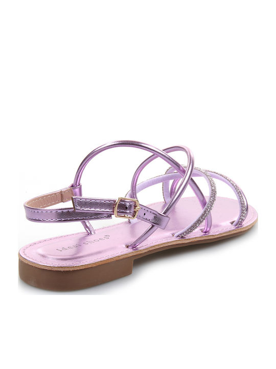 Flache Sandalen für Damen in Lila Farbe