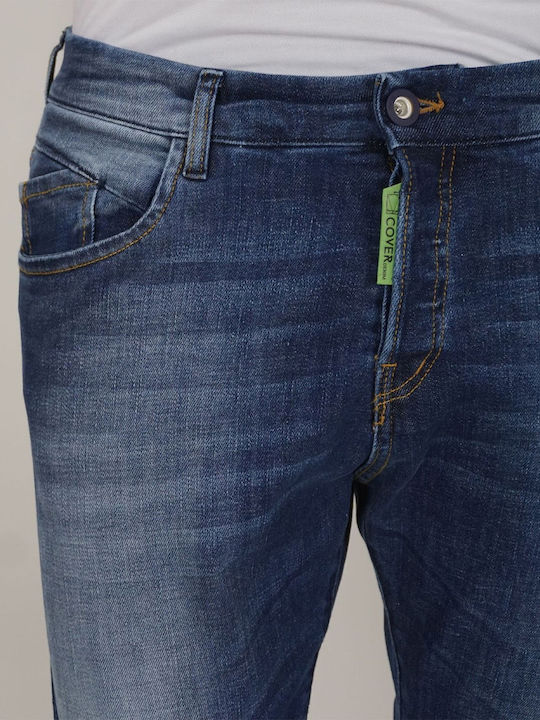 Cover Jeans Herren Jeanshose in Gerader Linie Blau