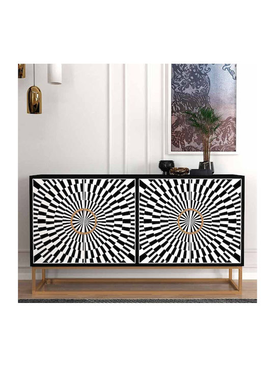 Μπουφές Gradel Ξύλινος Μαύρος 150x35x83.6cm