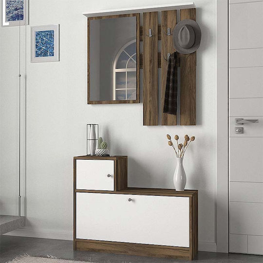 Galina Entry Furniture with Mirror / Hanger & Shoe Rack 91.8x27x70cm