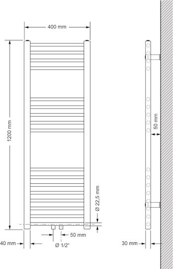 ECD Germany Πετσετοκρεμάστρα Μπάνιου 1200x400 Λευκή