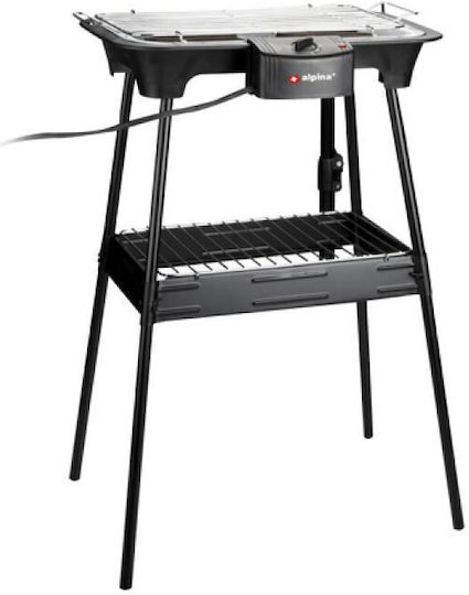 Alpina Appliances With Legs Electric Grill Grill 2000W with Adjustable Thermostat 40cmx26cmcm