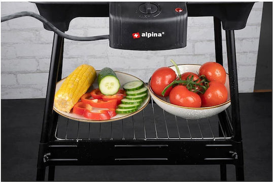 Alpina Appliances With Legs Electric Grill Grill 2000W with Adjustable Thermostat 40cmx26cmcm