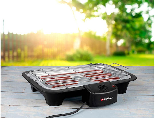 Alpina Appliances With Legs Electric Grill Grill 2000W with Adjustable Thermostat 40cmx26cmcm