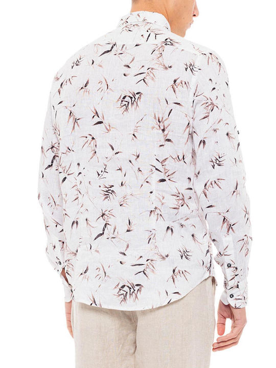 Long-sleeved Linen Shirt Beige