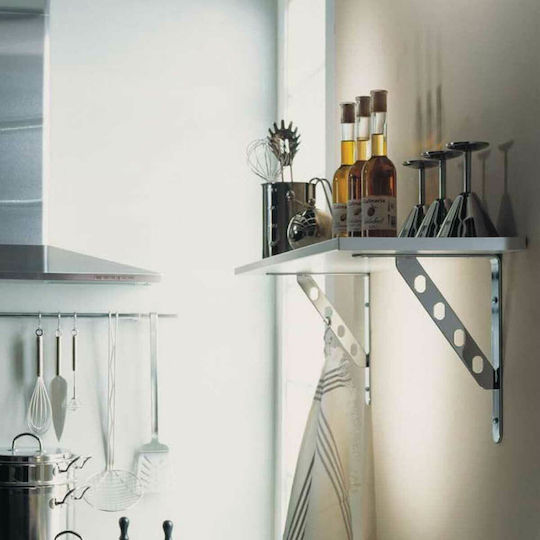 Element-System Metallic Corner Shelf Silver 250x200mm
