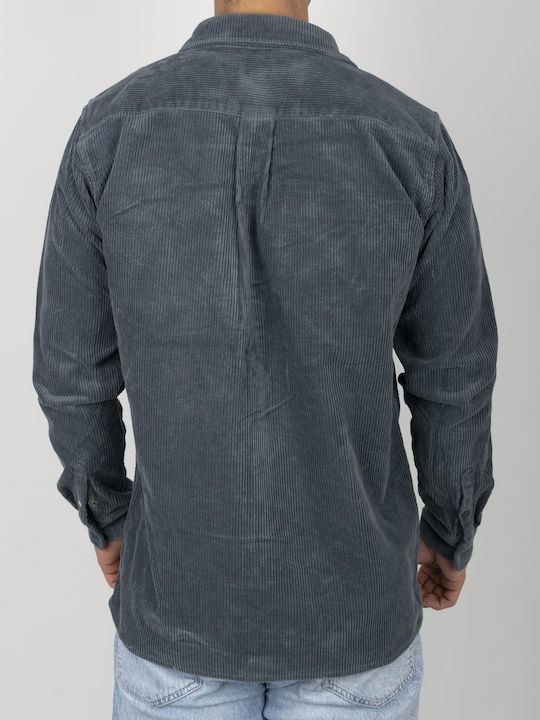 Dstrezzed Herrenhemd Overshirt Langärmelig Blau