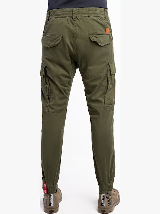 Elastic Khaki Cargo Trousers