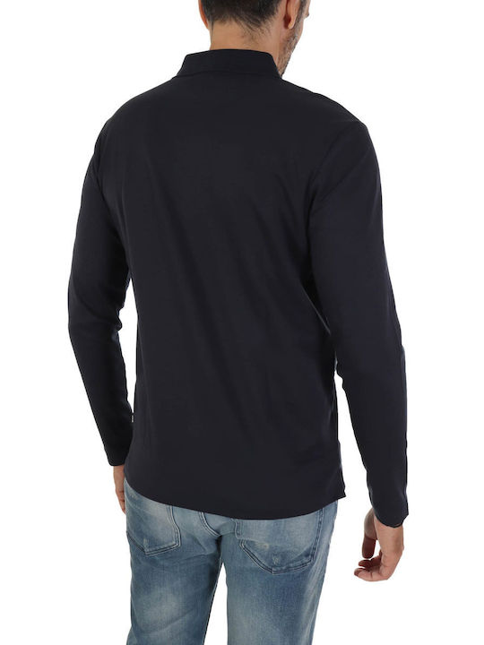 Hugo Boss Men's Long Sleeve Blouse with Buttons Navy Blue