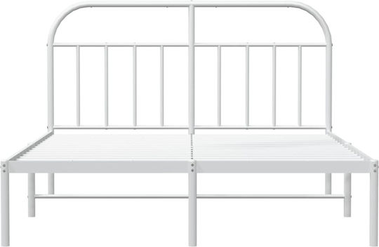 Bett Übergröße Metall Weiß mit Latten für Matratze 160x200cm