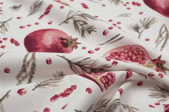 Dimcol Tablecloth Stain Resistant Pomegranate 458 White 140x180cm