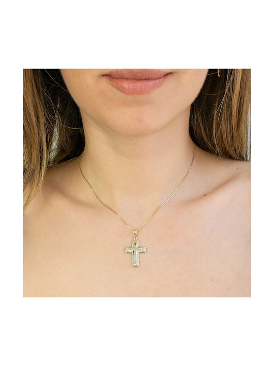 Kiriakos Gofas Men's Gold Cross 9K with Chain