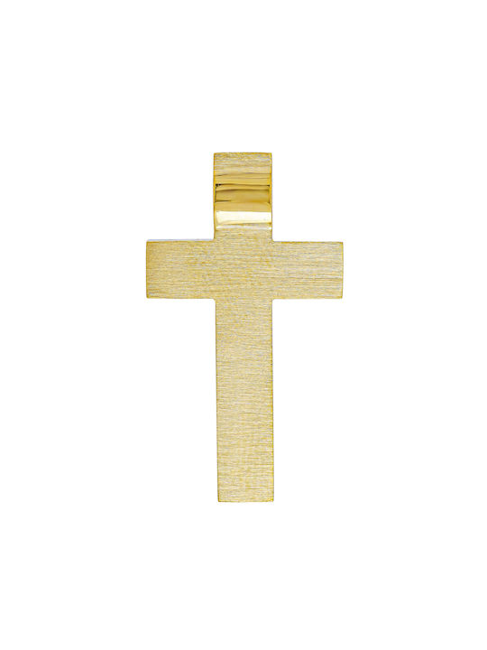 Kiriakos Gofas Men's Gold Cross 18K Double Sided with Chain