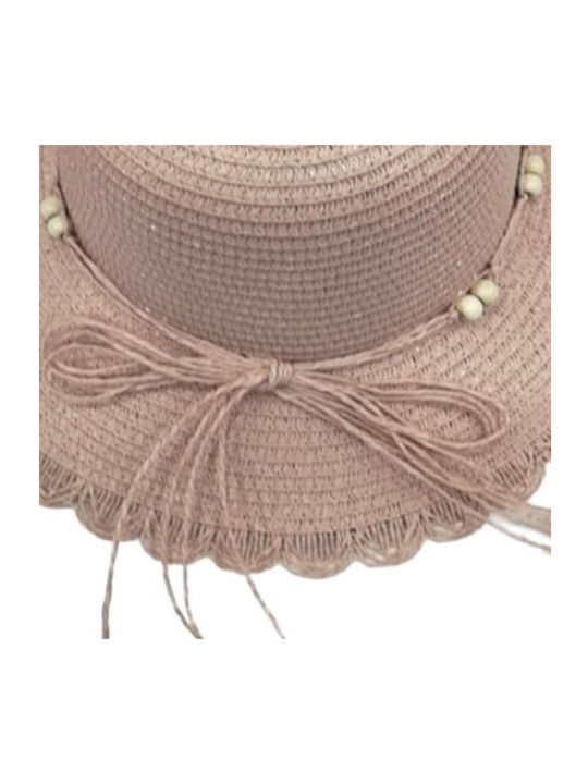 Γυναικείο Ψάθινο Καπέλο Cloche Ροζ