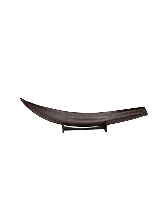 Fruit Bowl Wooden Brown 66x12x15cm