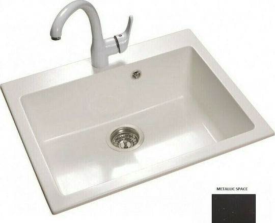 Sanitec Classic Ένθετος Νεροχύτης από Συνθετικό Γρανίτη Μ70xΠ50cm Metallic Space
