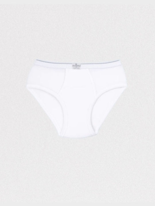 Men's classic white briefs with opening on the side