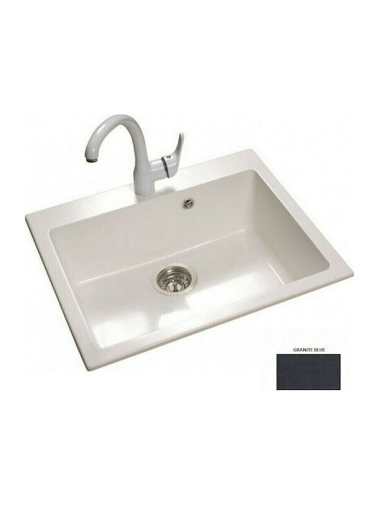 Sanitec Classic Ένθετος Νεροχύτης από Συνθετικό Γρανίτη Μ70xΠ50cm Granite Blue
