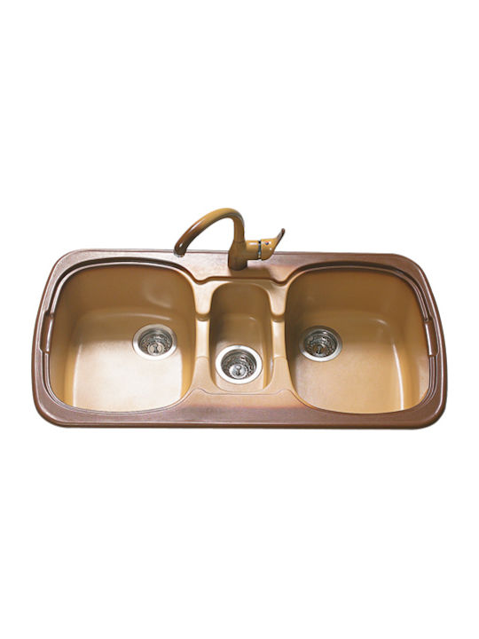 Sanitec Classic Drop-In Chiuvetă din Granit Sintetic L97xW51cm Granit bej