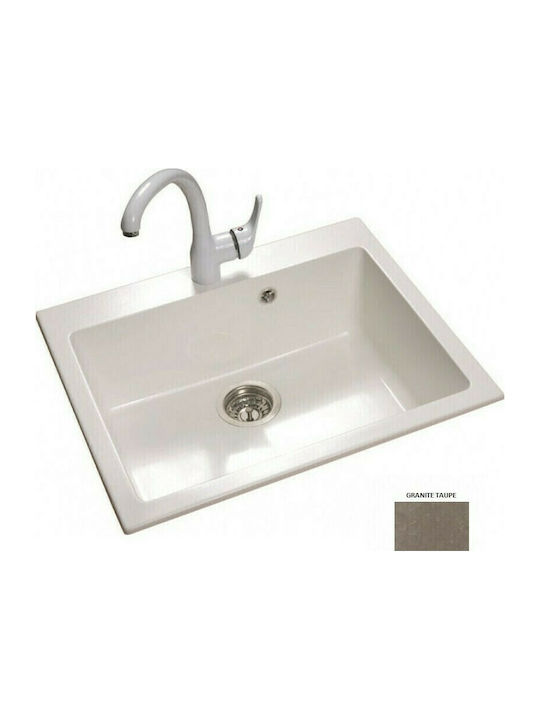 Sanitec Classic Ένθετος Νεροχύτης από Συνθετικό Γρανίτη Μ70xΠ50cm Granite Taupe