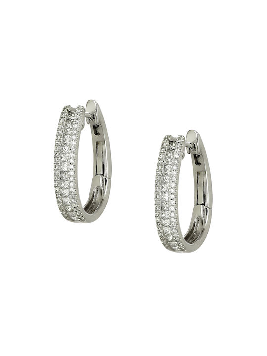 Earrings Hoops made of Platinum with Diamond