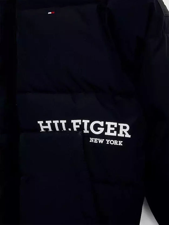 Kids' Quilted Jacket Short with Hood Black