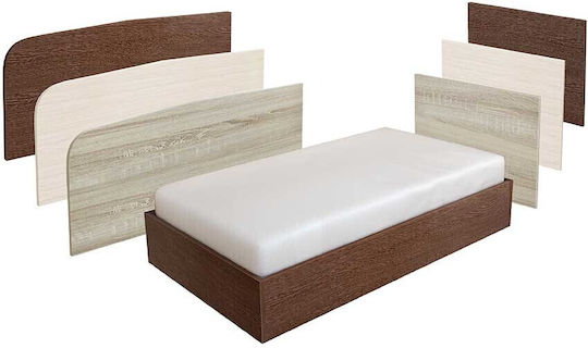 High Bed Base Single made of Wood White 82x190cm.