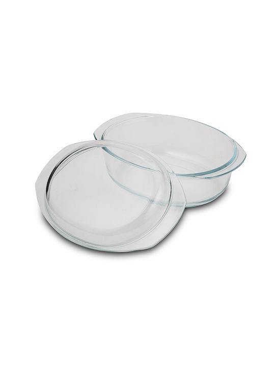 Nava Oval Heat-Resistant Glass Cookware with Lid 33.2x23.2cm
