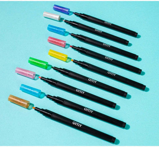 Omy Feutres Paillettes Glitter Zeichenmarker Set 9Stück