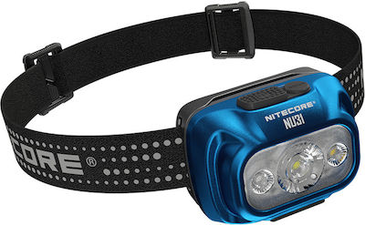 NiteCore Rechargeable Headlamp LED IP66 with Maximum Brightness 550lm NU31 Blue