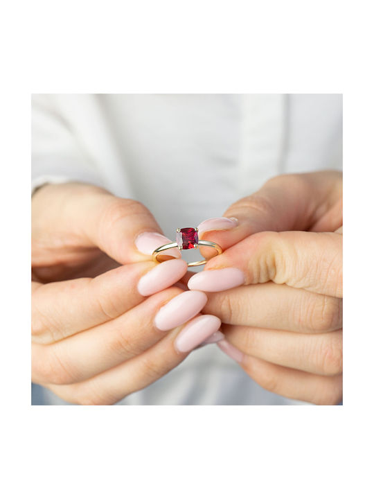 Kiriakos Gofas Single Stone Ring in 14K Gold with Ruby