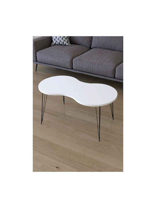 Masa Centrală Ovală Sade Din Lemn Alb L90xL41xÎ40cm