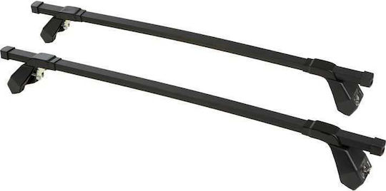 Hermes Metallic Car Roof Bars 110cm for Nissan Maxima 4D Set with Roof Rack Legs Black