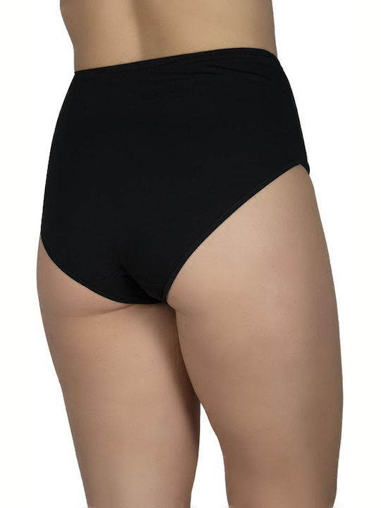 A.A UNDERWEAR Βαμβακερά Ψηλόμεσα Γυναικεία Slip MultiPack Μαύρα