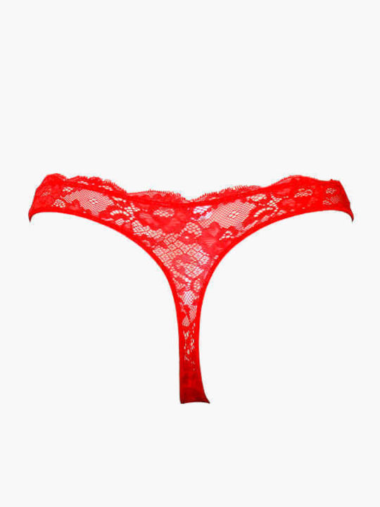 A.A UNDERWEAR Women's String with Lace Red